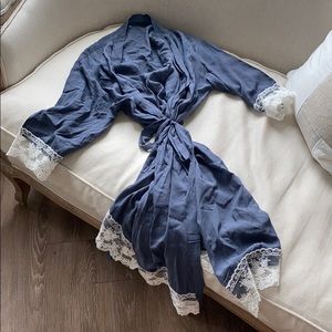 Navy blue lace robe